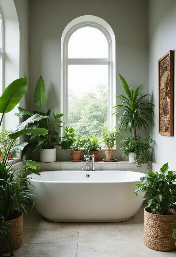 12 Japandi Bathroom Ideas for Calm Minimal Serenity 45 12 Japandi Bathroom Ideas for Calm Minimal Serenity - 5. Indoor Plants