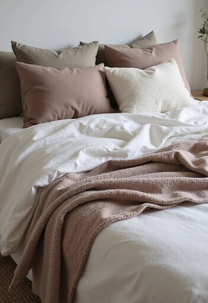 12 Korean Bedroom Ideas for Minimal Cozy Aesthetics - 1. Soft Textiles and Layers