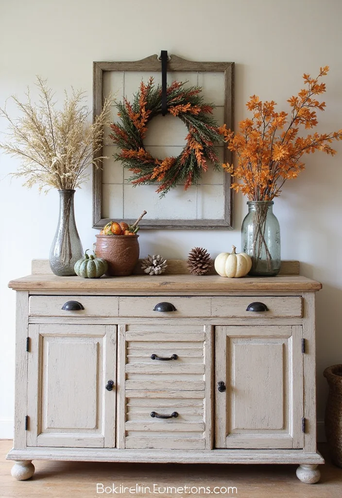 12 Living Room Sideboard Decor Ideas for Stylish Storage Displays - 9. Seasonal Refresh