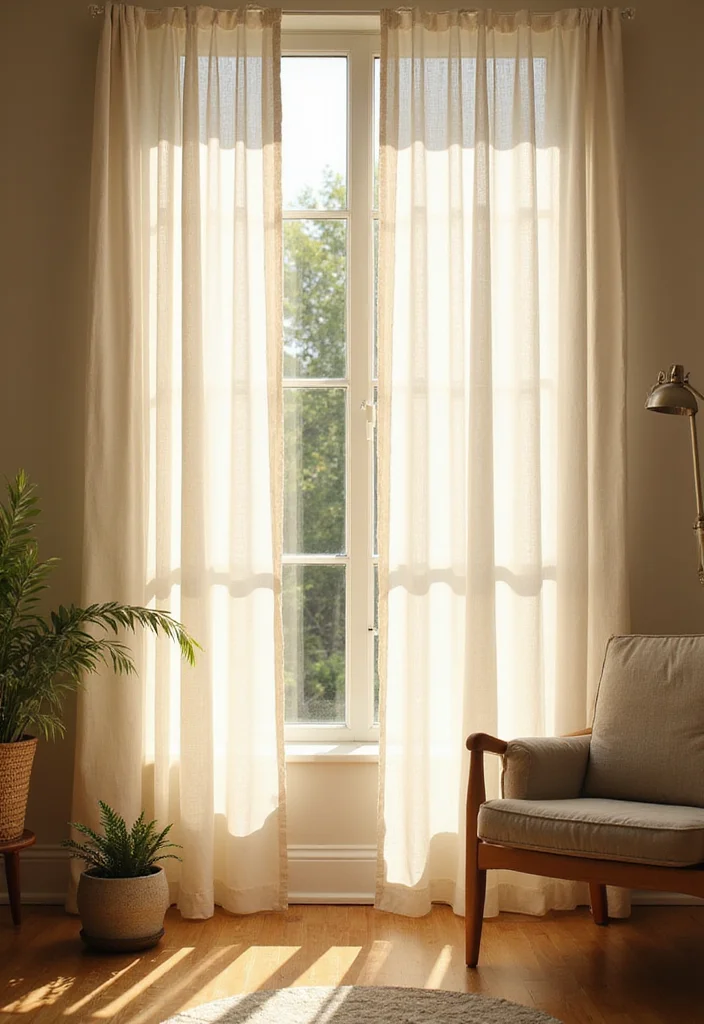 12 Living Room Spring Decor Ideas for Light Airy Refresh - 6. Light and Breezy Curtains