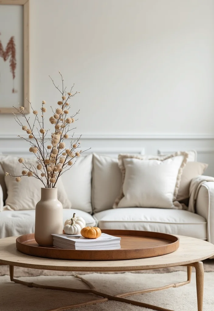 12 Living Room Winter Decor Ideas for Warm Seasonal Comfort - 12. Seasonal Table Displays