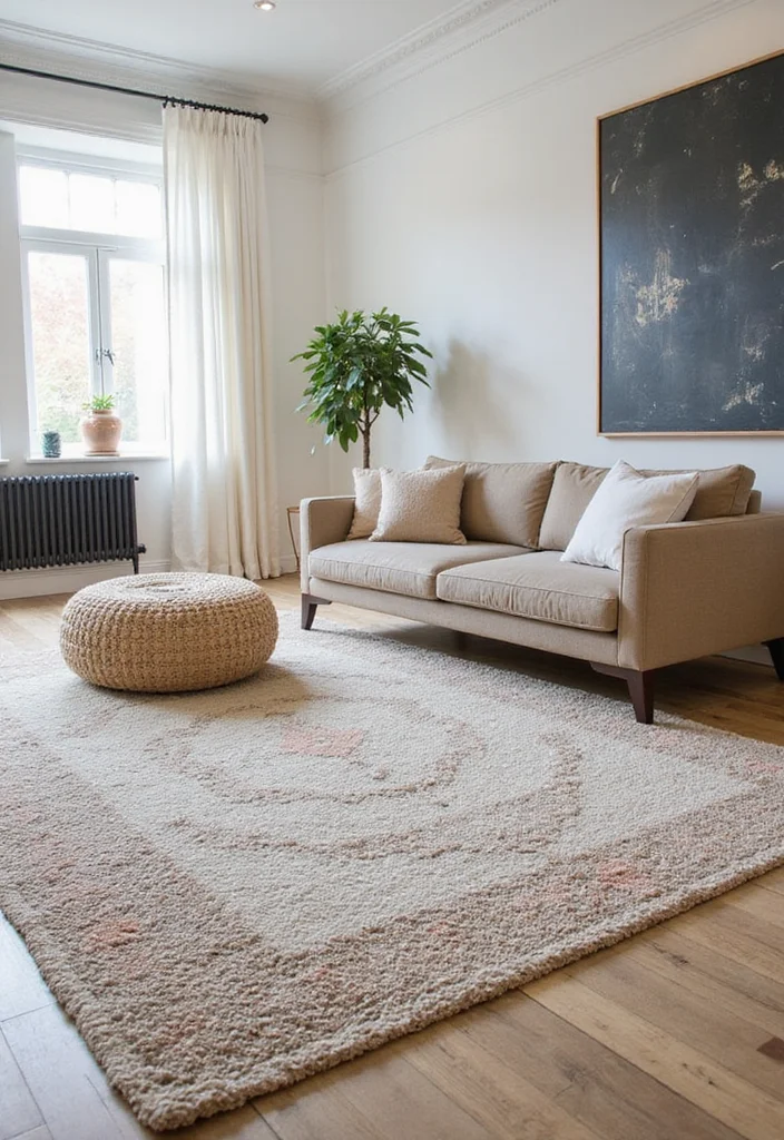 12 Living Room Winter Decor Ideas for Warm Seasonal Comfort - 5. Layered Rugs for Added Texture