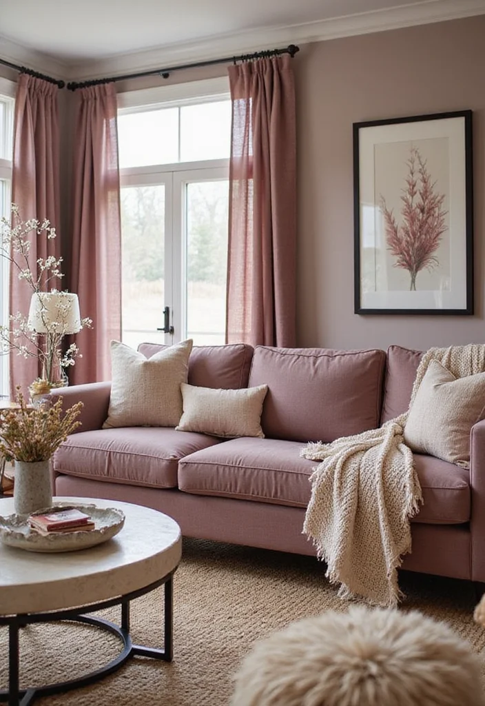 12 Mauve Living Room Ideas for Soft Modern Warmth - 12. Seasonal Decor Changes