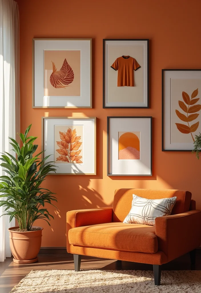 12 Orange Living Room Decor Ideas for Bright Energetic Style - 3. Orange Artwork
