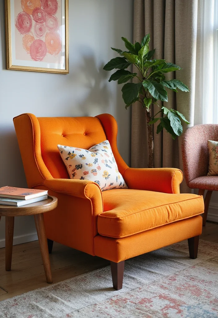 12 Orange Living Room Decor Ideas for Bright Energetic Style - 8. Orange Accent Chairs