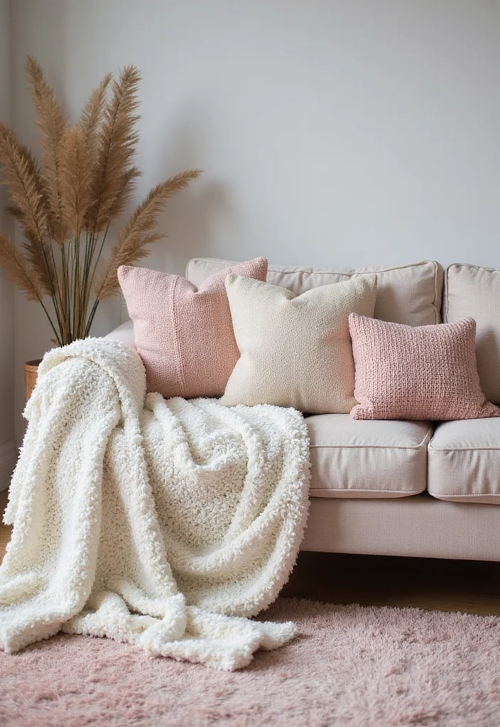 12 Pastel Living Room Ideas for Light Cheerful Interiors - 7. Cozy Pastel Textures