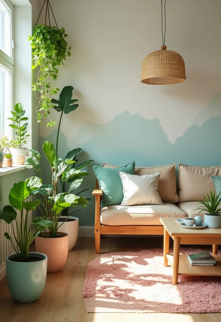 12 Pastel Living Room Ideas for Light Cheerful Interiors - 9. Welcome Natural Elements