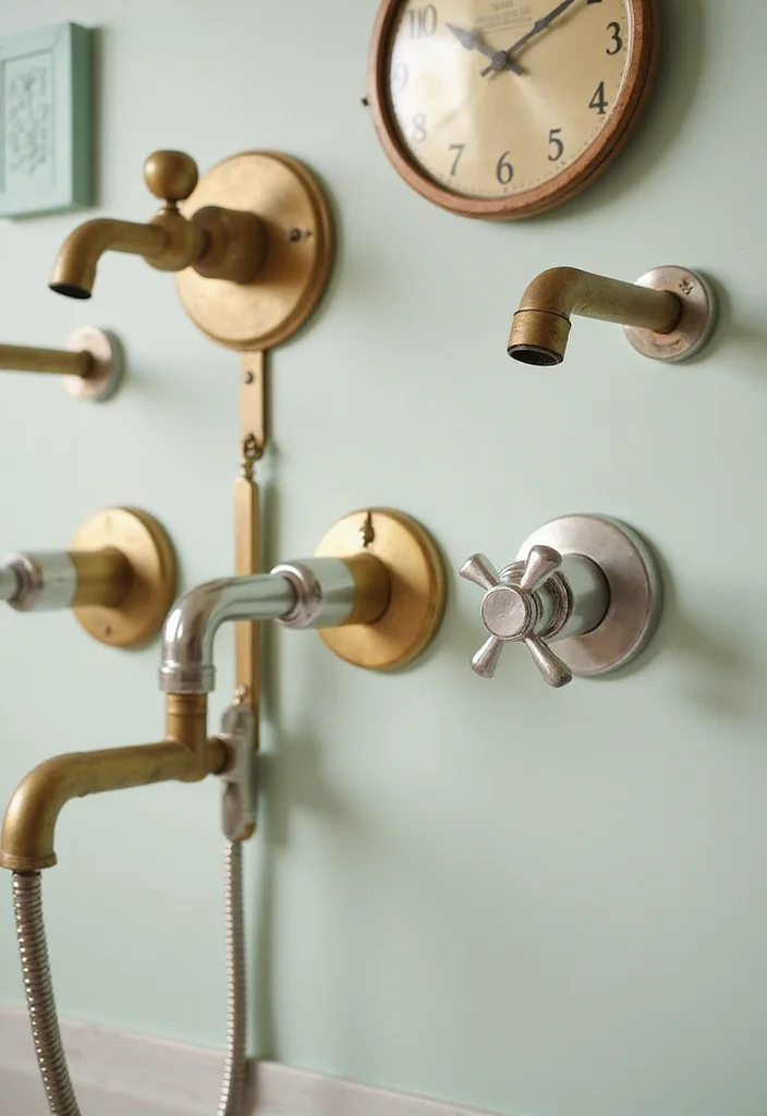 12 Retro Bathroom Ideas for Playful Vintage Character - 4. Retro Fixtures and Hardware