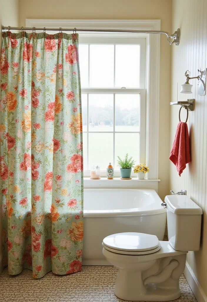12 Retro Bathroom Ideas for Playful Vintage Character - 5. Fun Shower Curtains