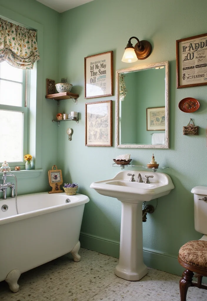 12 Retro Bathroom Ideas for Playful Vintage Character - 9. Quirky Vintage Accessories