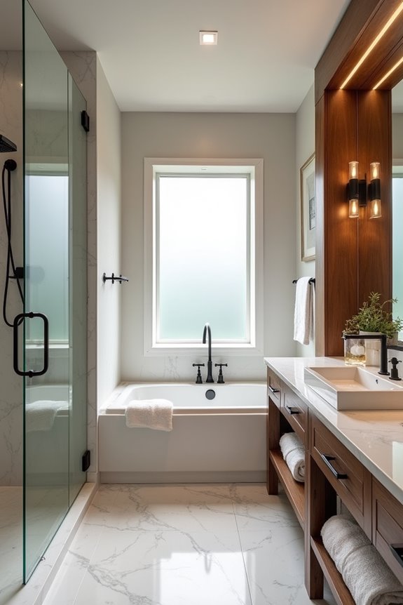 blending bathroom styles harmoniously