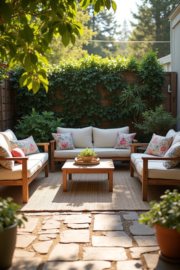 budget rug anchors outdoor space