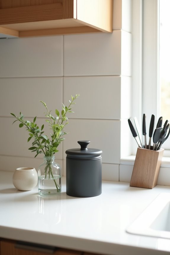 clutter free organized kitchen counter