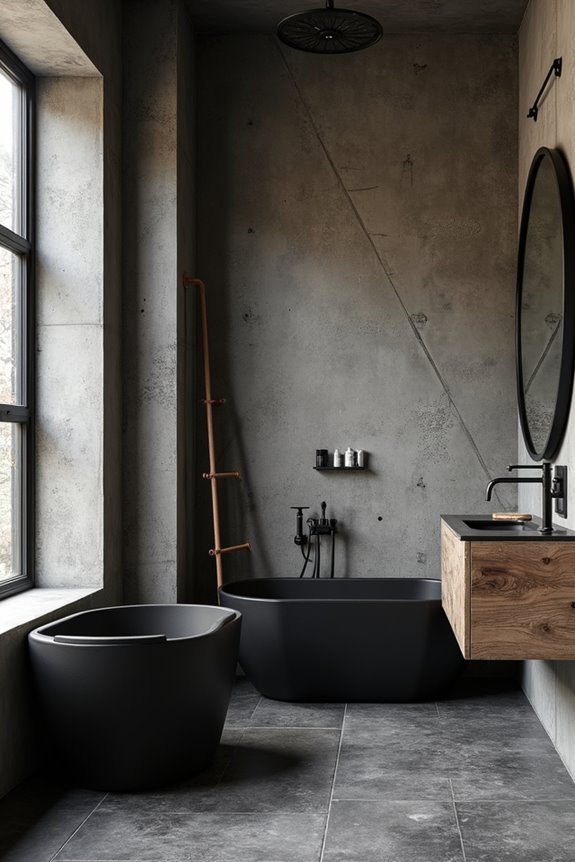 concrete copper weathered wood harmony