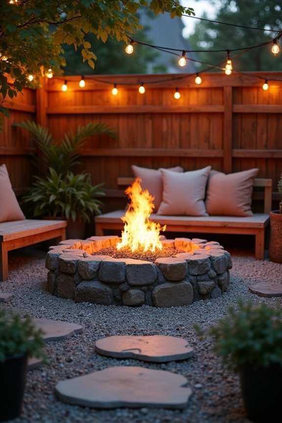 diy thrifted stone fire pit centerpiece