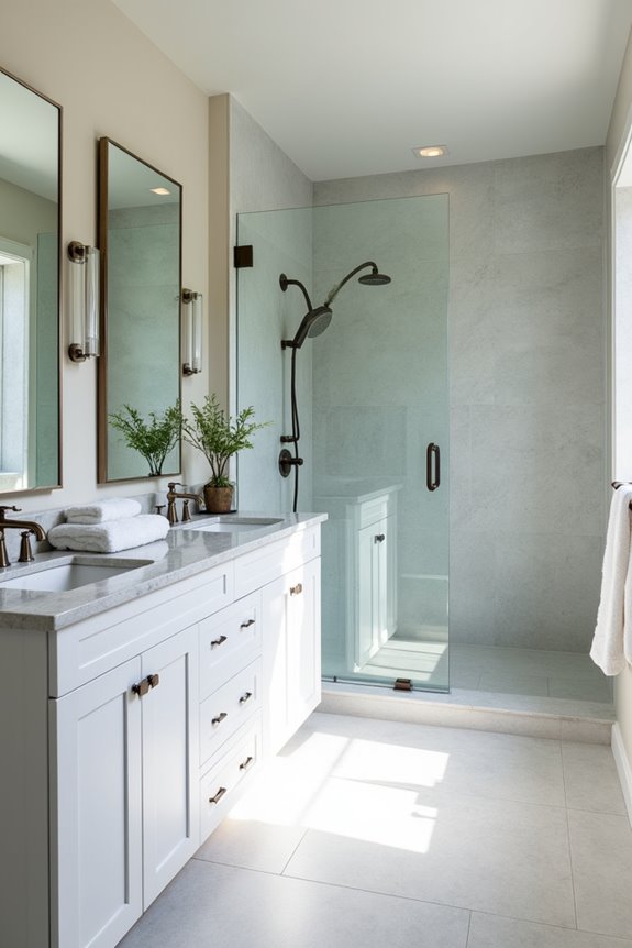 double vanity walk in shower upgrade