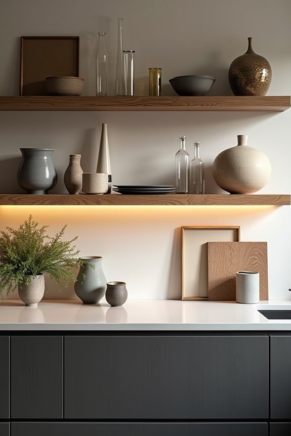floating shelves anchor cabinets beautifully