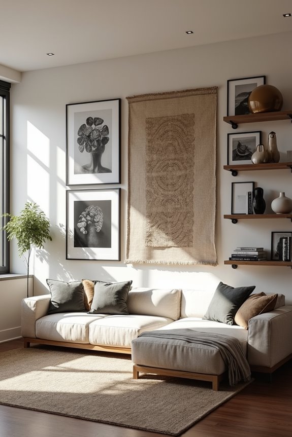 layered art balanced focal wall