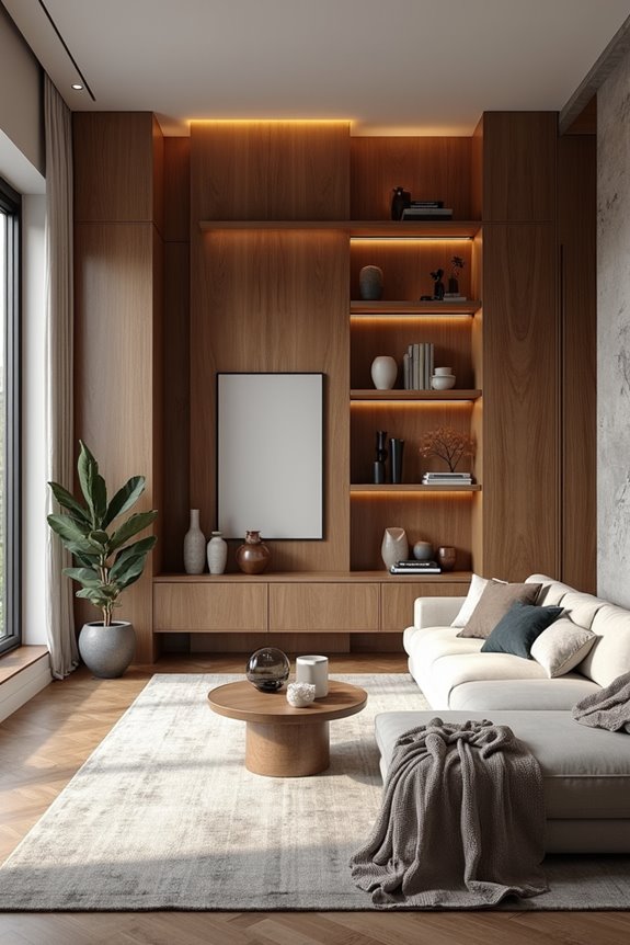 layered wall with display depth
