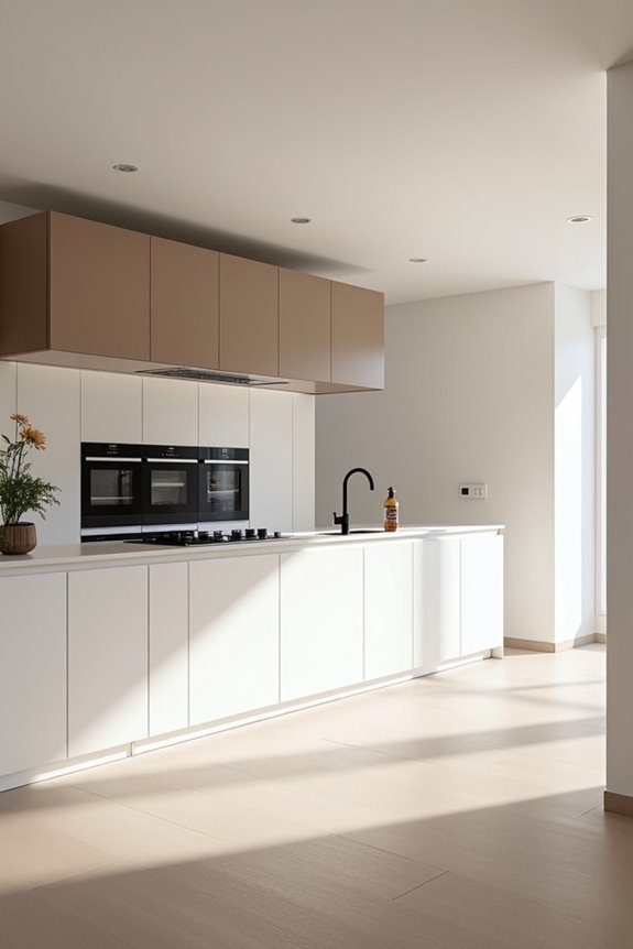 modern minimalism clean lines concealed storage