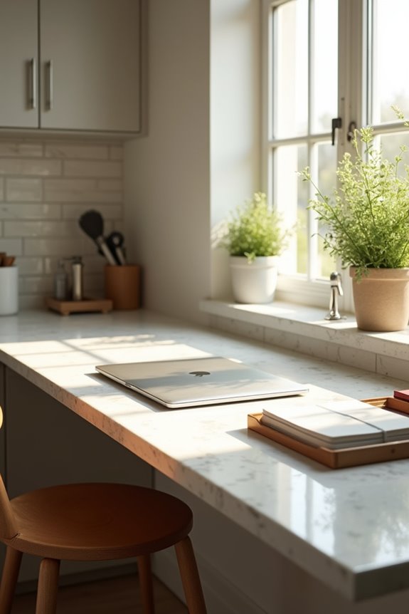 7 Reasons Kitchen Desks Are Making a Comeback in 2026 4 natural light sightline kitchen desk