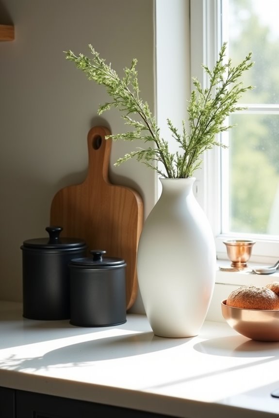 striking centerpiece anchors countertop
