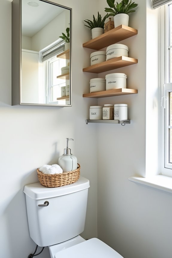 woven hampers trays shelves